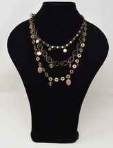 Liz Palacio’s Vintage Crystal Pearl in Stone Multi Strand Necklace 18.5&quot; - £27.91 GBP