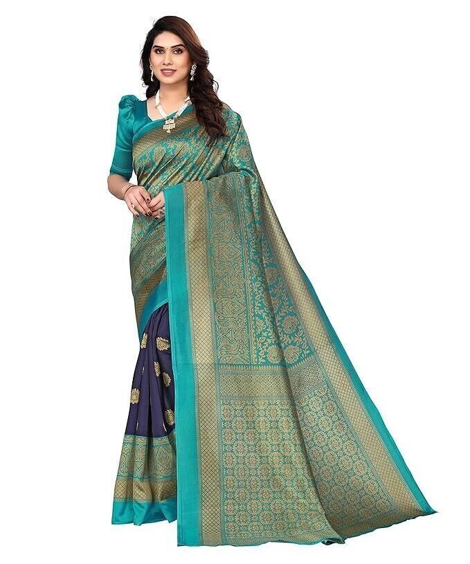 Venkatagiri Printed Art Silk with Blouse Piece Saree  sari - $4.99