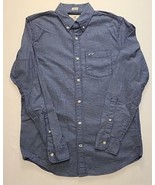 Hollister Mens Size S Stretch Button Down Shirt Blue Check Embroidered Logo - £10.02 GBP