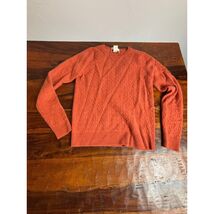 Fiona Cable Knit Crewneck Sweater Orange XL 100% Cashmere - $24.95