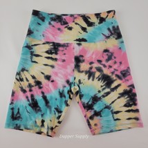 Hollister Pink Tie Dye Rainbow Ultra High Rise Jersey Bike Biker Shorts ... - $14.84