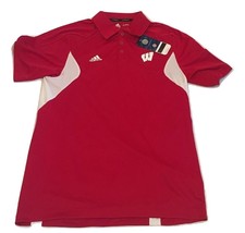 New NWT Wisconsin Badgers adidas Climalite Coaches Sideline Small Polo Shirt  - £31.34 GBP
