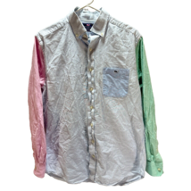 Vineyard Vines Shirt Medium Slim Fit Tucker Button Up Pastel Colorblock Stripes - £30.68 GBP