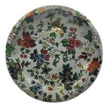 Daher Decorated Ware England Floral Tin Gold Accent 1971 Vintage Scallop... - $36.15