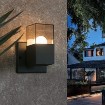 Outdoor Modern Light Wall Sconce Fixture Industrial Exterior Gray Porch Metal - £46.33 GBP