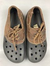 Rare Crocs Brown Leather Islander Sport Boat Shoe Women Size 9  &amp; 7 in Men&#39;s - $35.52