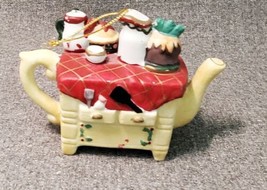 Mini Kitchen Sink Porcelain Teapot Christmas Ornament - £8.96 GBP