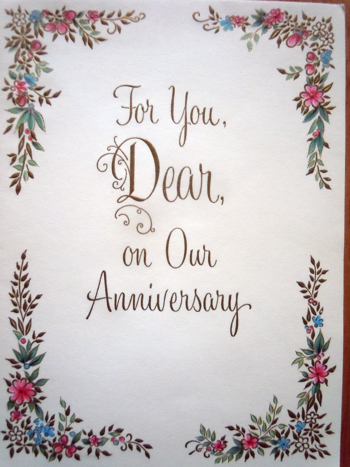 Vintage Hallmark For You Dear On Our Anniversary Card 1960s - $1.99