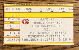 Cincinnati Reds Pittsburgh Pirates 1991 Ticket Stub Barry Bonds Double Home Run￼ - £7.41 GBP