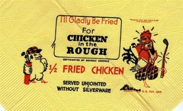 Chicken in the Rough Paper Dinner Napkin 1960&#39;s Beverly Osborn  - £19.14 GBP