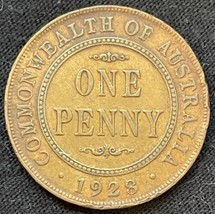 1928 M Australia 1 Penny King George V Coin - $7.92