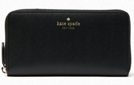 Kate Spade Brynn Large Continental Wallet Black ZipAround K4697 NWT $229 MSRP FS - £71.19 GBP