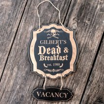 CUSTOMIZED Dead and Breakfast - Black Halloween Door Sign - £15.61 GBP