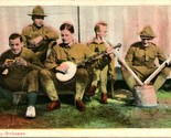 Company Orchestra US Military Men Musicians WW1 Unused Illustrated Postcard - $3.91