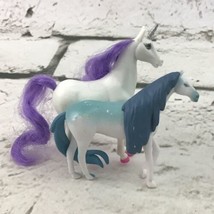 Pony Figures Lot Of 2 Frozen Nokk Water Horse With Purple Unicorn Toys  - £6.20 GBP