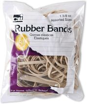 Charles Leonard Rubber Bands, 3/8 Ounce Bags, Amber, Assorted Sizes - $5.94
