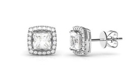 3.44 CTTW Halo Stud Earrings Made with Swarovski Elements Crystals FREE Shipping - £22.51 GBP