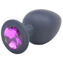 Large Black Jewelled Silicone Butt Plug with Free Shipping - £42.60 GBP