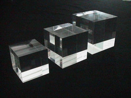 1.25&quot; Clear Acrylic, Lucite, Plexiglass Blocks and Bases, Acrylic Risers - £22.65 GBP+