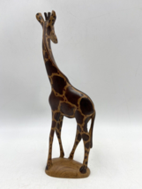 Giraffe Made in Kenya Wooden Hand Carved Hand Painted 10” - £9.57 GBP