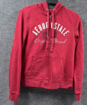 VTG Aeropostale Hoodie Shirt Womens Large  Red Spell Out Embroidered Ful... - £15.44 GBP