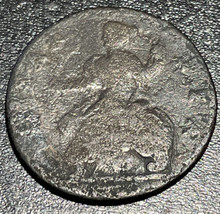 1739 UK United Kingdom King George II Colonial Half 1/2 Penny Regal 7.20g Coin - £15.48 GBP