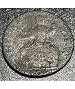 1739 UK United Kingdom King George II Colonial Half 1/2 Penny Regal 7.20... - $19.80