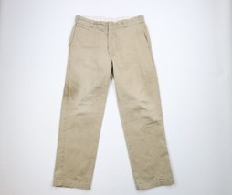 Vintage Dickies Mens 36x32 Thrashed Spell Out Wide Leg Work Mechanic Pants Beige - £38.88 GBP