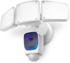 Home Zone Security Triple Head Floodlight Camera - Smart 2.54 Ghz 1080P, White. - £155.70 GBP