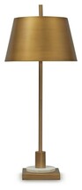 Fritzburn - Gold Finish / White - Metal Table Lamp - $93.00