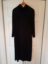 Norm Thompson Ladies Petite Size Medium Long Black Turtleneck Dress - £15.65 GBP
