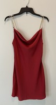 Urban Outfitters Womens Mallory Satin Chain-Strap Slip Dress Maroon Small - $32.45