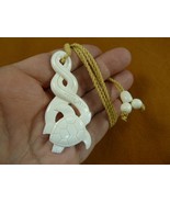 (J-Turtle-65b) SEA TURTLE in infinity Pendant Necklace water buffalo mat... - $32.95 CAD
