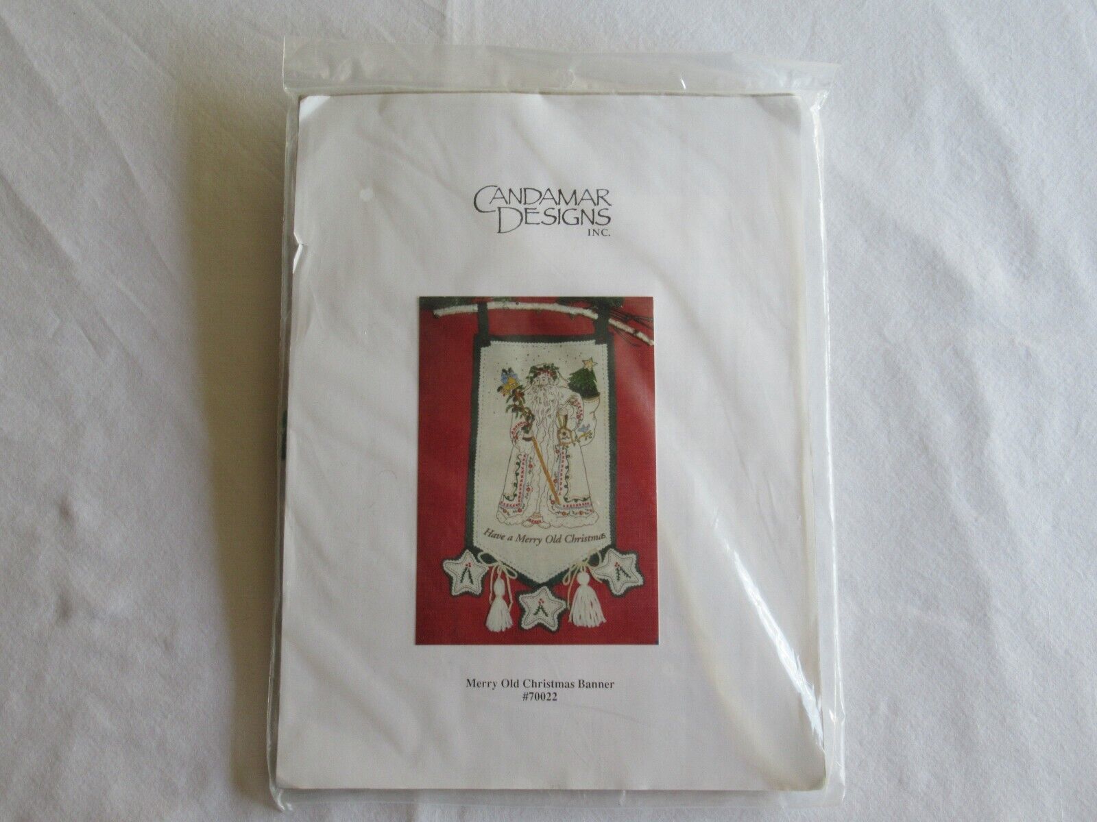 Merry Old Christmas Banner - Embroidery Kit - Candamar #70022 - $18.00