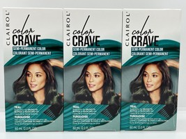 3 - Clairol Color Crave SEMI-PERMANENT Hair Color Teal 2.0 Fl Oz Each - £10.26 GBP