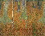 24&quot; X 44&quot; Panel Birch Forest Metallic Gustav Klimt Cotton Fabric Panel D... - $9.97