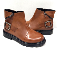 MIZ MOOZ   LEATHER  BOOTS BUCKLE  BACK ZIPPER BRANDY  37EU / 7US NEW # Z-52 - €52,03 EUR