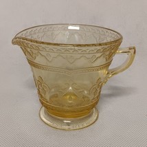 Federal Glass Patrician Spoke Creamer Pitcher Amber Yellow Depression Gl... - $12.95