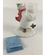 Hallmark Snowman Votive Candle Holder with Scarf Hat Christmas Vintage New - $34.60