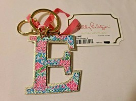 Lilly Pulitzer Printed Initial Keychain Letter E/Bag Charm Bunny Busines... - $24.99