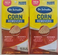 Dr. Scholl&#39;s Salicylic Acid Corn Removers Pads, 9 Cushions  Lot Of 2 New - £9.21 GBP