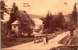 Vtg Postcard 1900s UDB Kronstadt Brasso Transylvania Romania Dirt Street View - £21.71 GBP