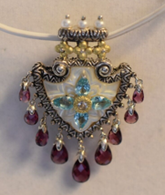 &quot;New&quot; Barbara Bixby Enhancer Arrowhead Pendant Apatite Flower Arrow Head Mop Gem - £332.79 GBP