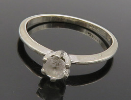 UNCAS 925 Sterling Silver - Vintage White Topaz Solitaire Ring Sz 8 - RG12884 - £26.46 GBP