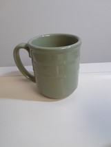 Longaberger Woven Traditions Pottery Sage Green Coffee Mug Cup 12 Oz - £9.58 GBP