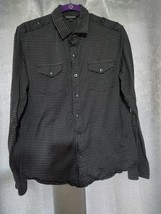 Express Design Studio Long Sleeve Button Down Shirt Mens Large Striped - £7.99 GBP