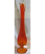 Vintage Viking Orange Swung Vase w/ Pedestal - $57.00