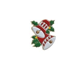 Vintage Red White Christmas Bells Lapel Pin Brooch Womens Costume Jewelry - $15.86