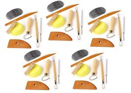 Set of 5 CLAY POTTERY TOOL KITS 8 PC SET Ceramics Wax Carving Sculpting ... - $29.99
