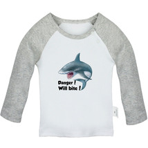 Danger Will Bite Funny Tops Newborn Baby T-shirts Kids Animal Shark Graphic Tees - £7.76 GBP+